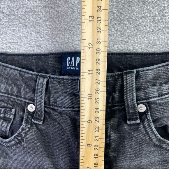 Gap Jeans Women's 8 Black Wash Straight High Rise Denim Faded - Picture 8 of 11